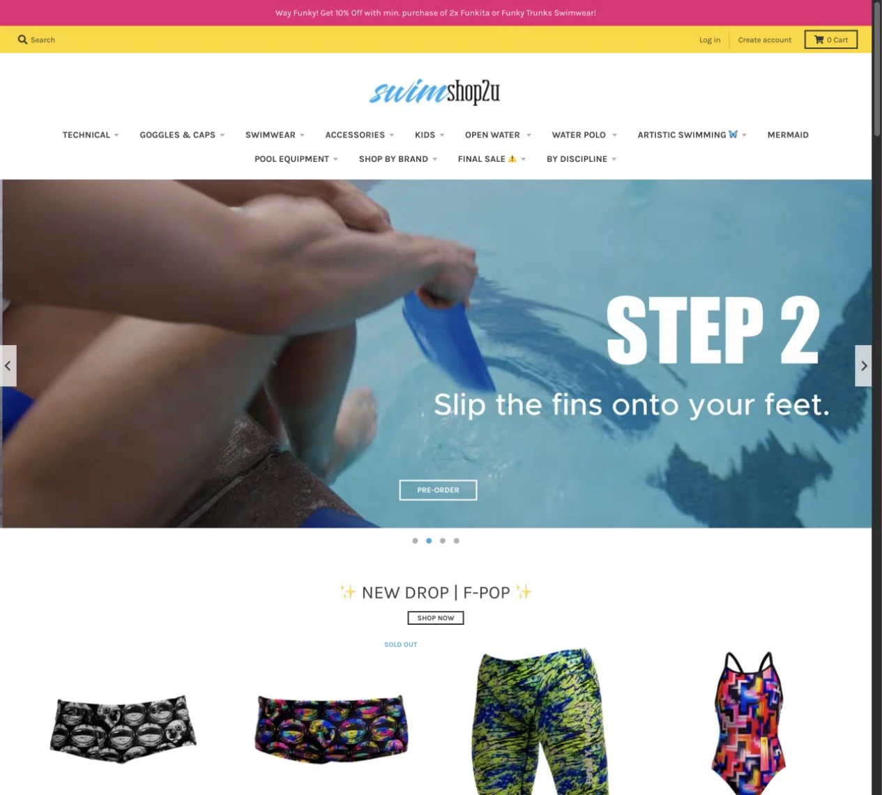 Original homepage with a tall header and two navigation rows